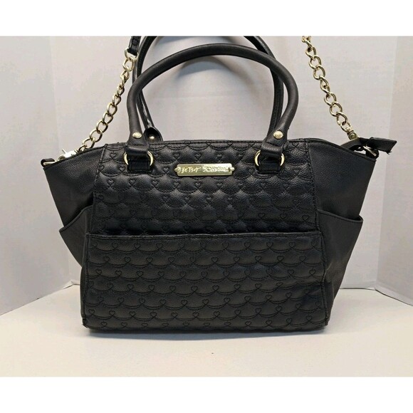 Betsey Johnson Handbags - Betsey Johnson Quilted Satchel Black Bag
